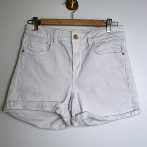 Pilcro Anthropologie Shorts Women's size 30 White‎ Script Denim Classic Style
